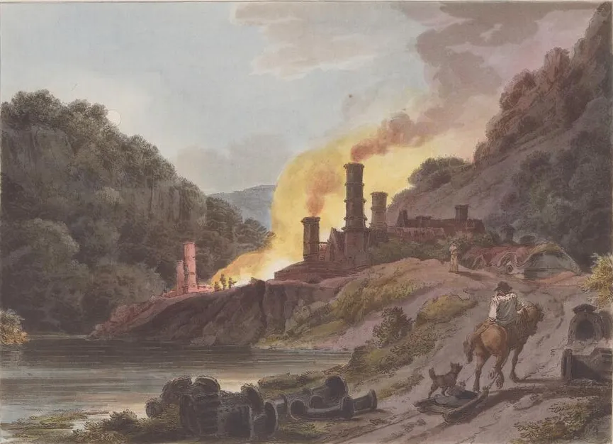 Iron Works of Coalbrookdale in The Romantic and Picturesque Scenery of England and Wales, Philippe Jacques de Loutherbourg, 1805