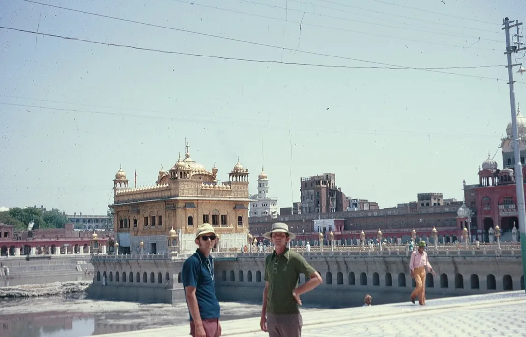 Pete (left) and David (right) in Amritsar, India, in 1973