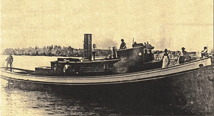 Black and white photo of a ship