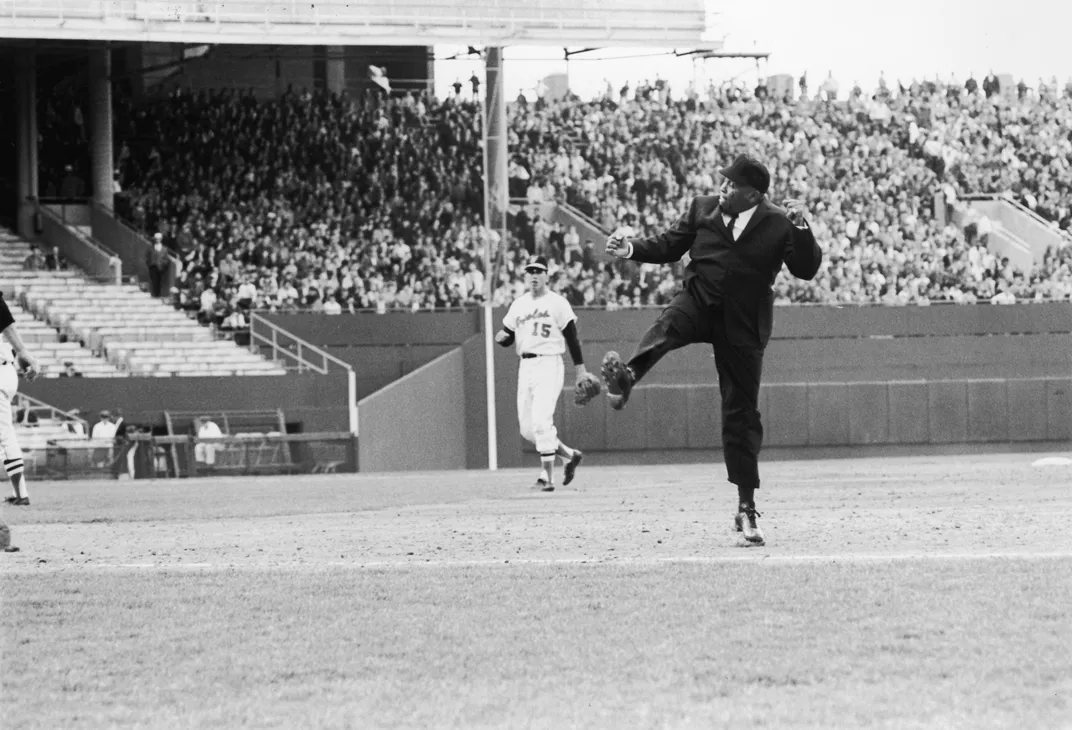 Umpire Emmett Ashford, April 15, 1966