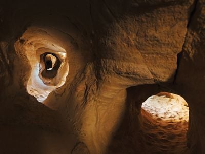 Carved by industrious miners thousands of years ago, countless shafts wend through the desert of the Timna Valley.