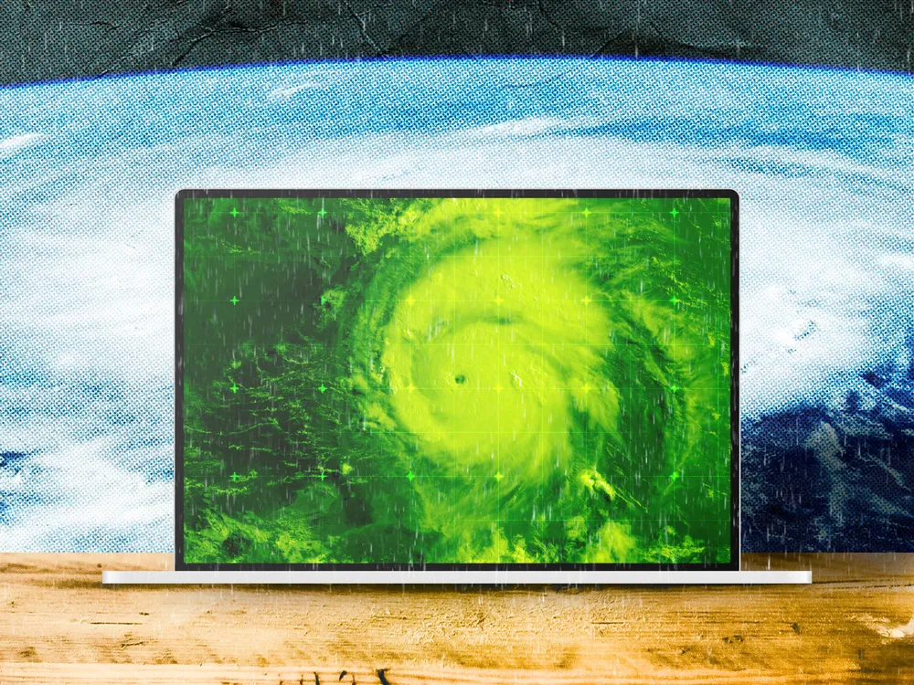 Hurricane On Laptop
