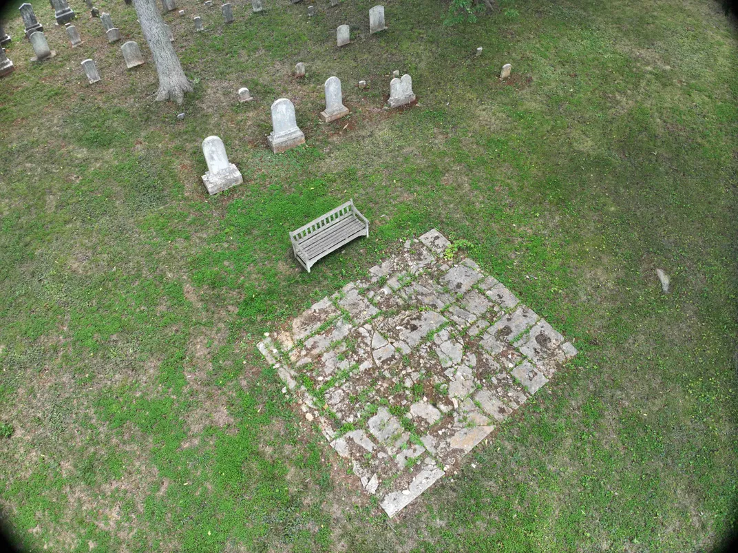 Replica grave at Oak Spring