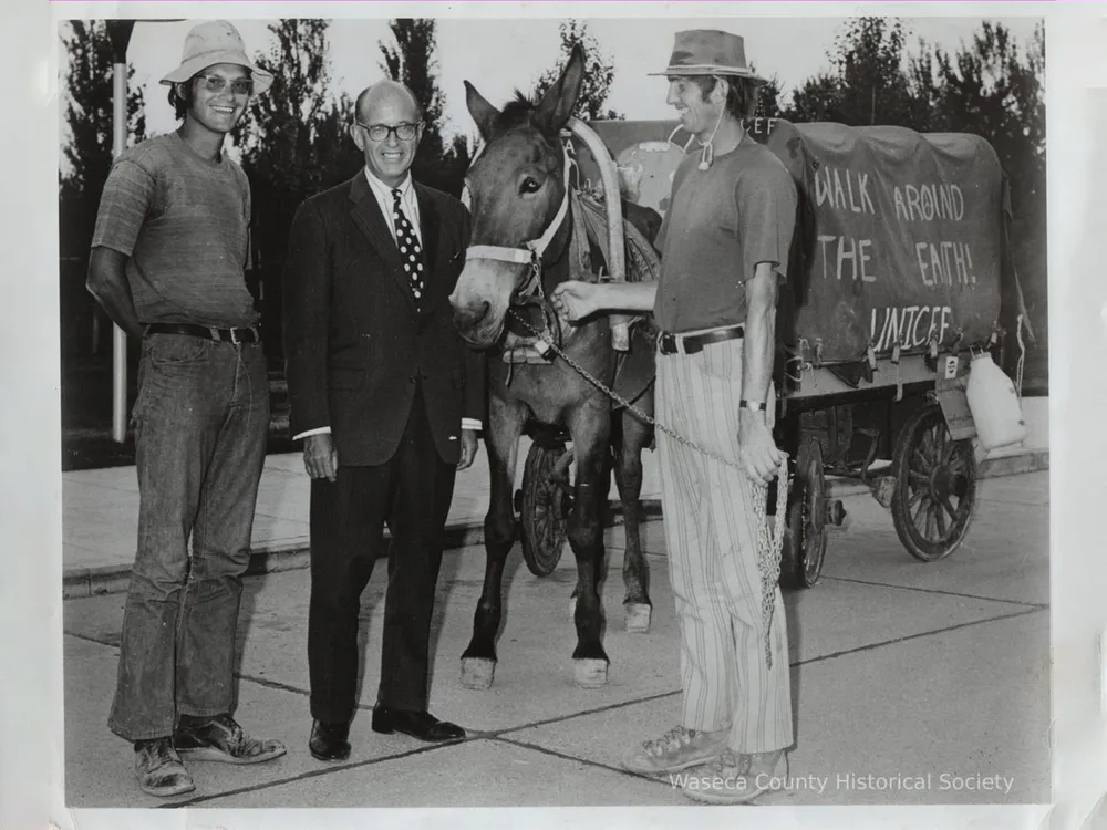 John Kunst (left), Ambassador Robert Neumann (center) and David Kunst (right) in Kabul, Afghanistan, on September 30, 1972