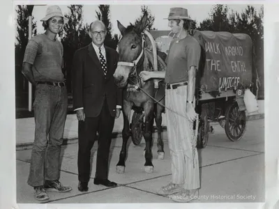 John Kunst (left), Ambassador Robert Neumann (center) and David Kunst (right) in Kabul, Afghanistan, on September 30, 1972