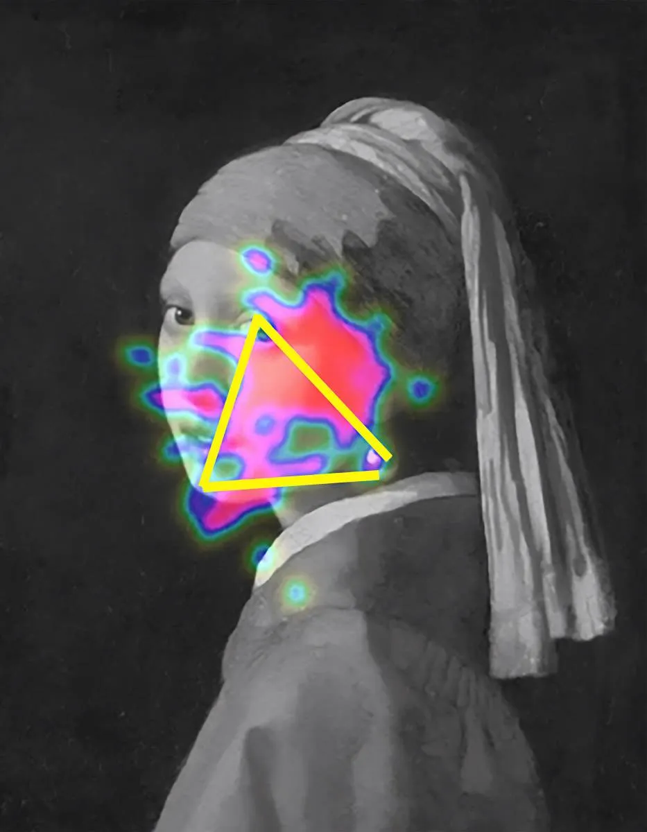 Girl With a Peal Earring with brain activity visual